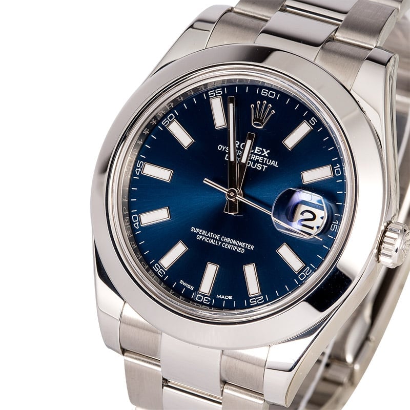 Unworn Rolex Datejust 116300 Blue Dial Steel Oyster 2