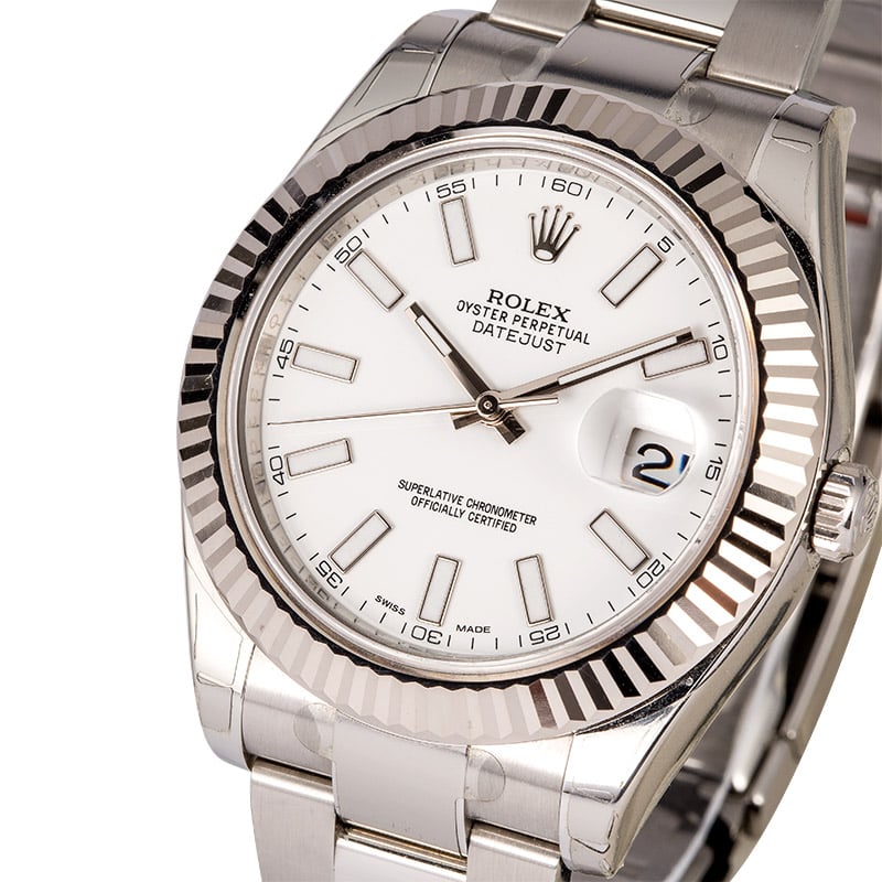 Rolex Datejust II White Luminescent Dial 116334