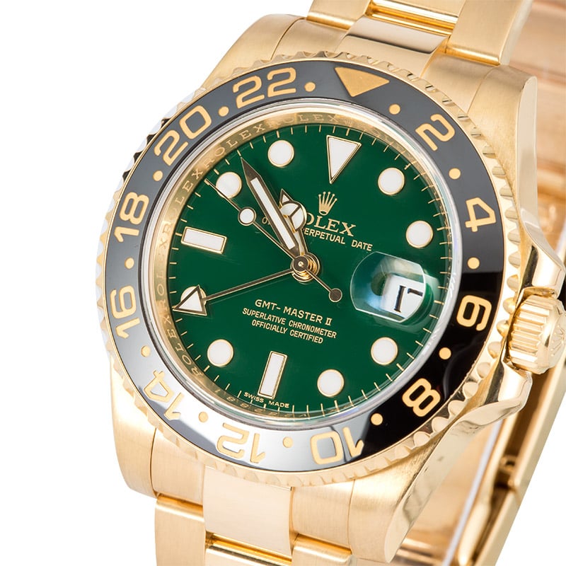 PreOwned Rolex GMT-Master II Ref. 116718 Green Dial