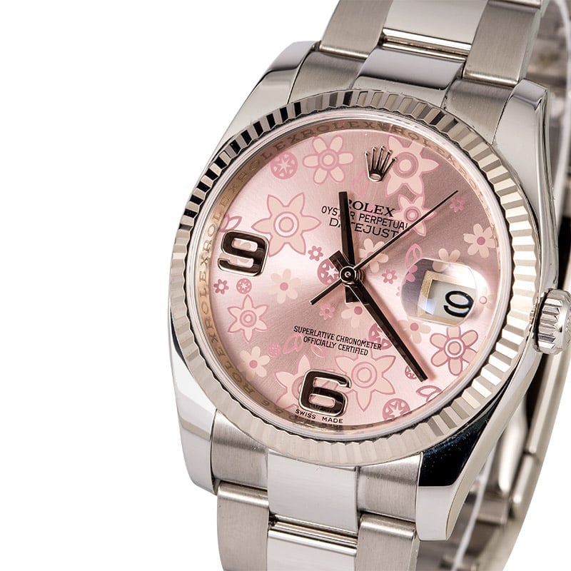 Rolex Datejust 116234 Pink Floral Motif Dial