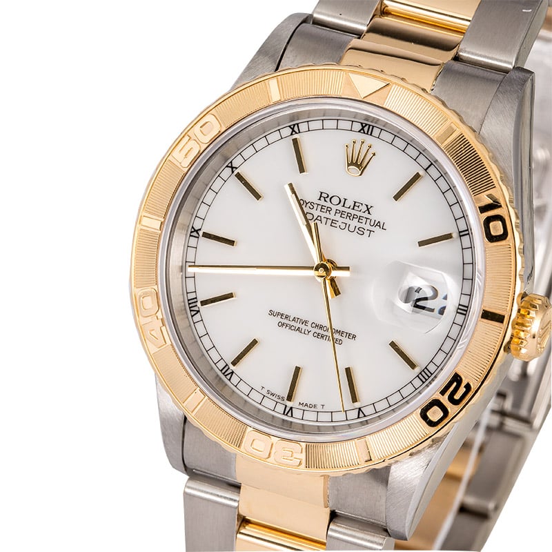 Used Rolex Datejust Turn-O-Graph 16263 White Dial