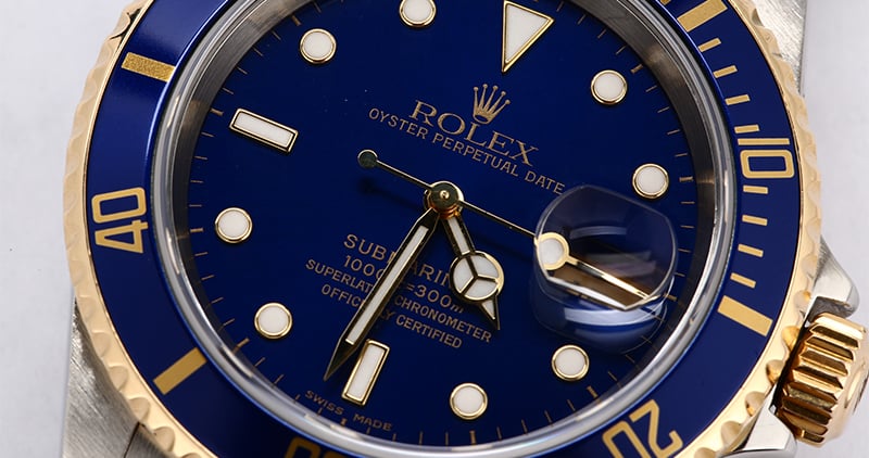 Rolex Submariner Blue 16613 Two Tone Oyster Bracelet