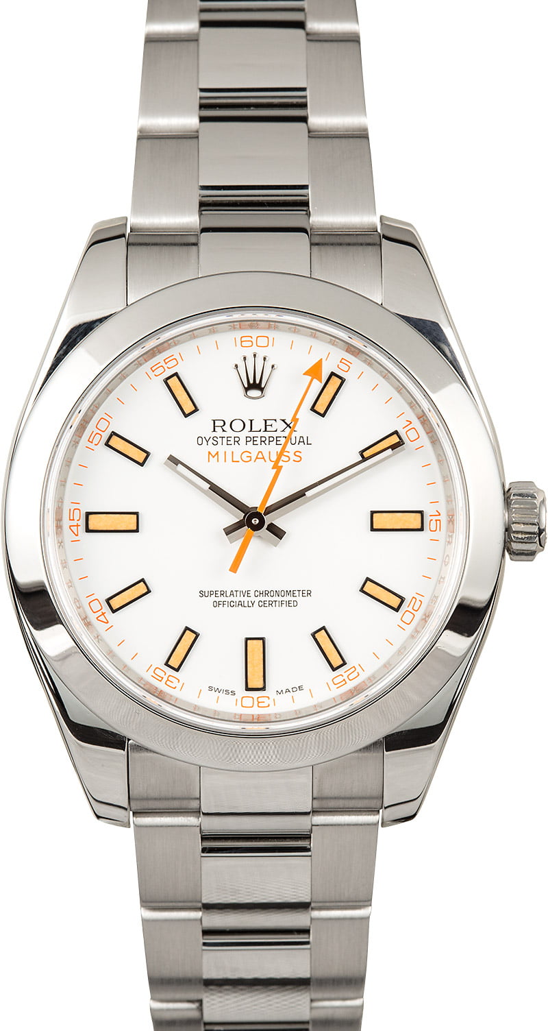 rolex milgauss white dial