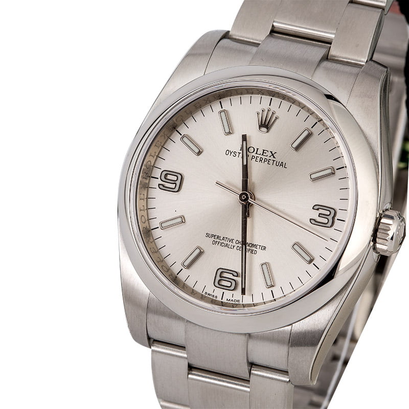 Unworn Rolex Oyster Perpetual 116000 Silver Arabic Dial