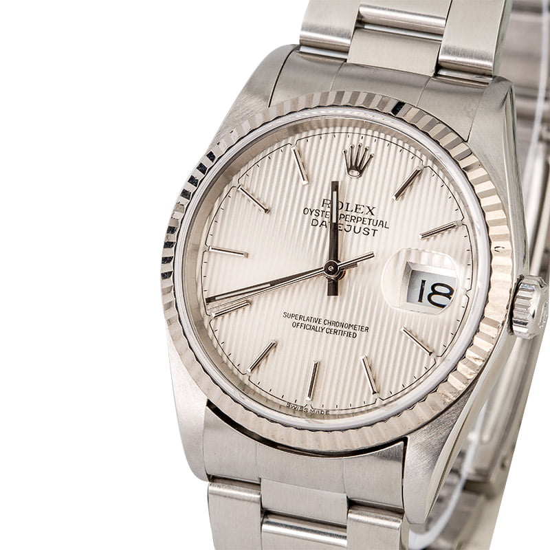 Rolex Datejust 16234 with Silver Tapestry Dial 2