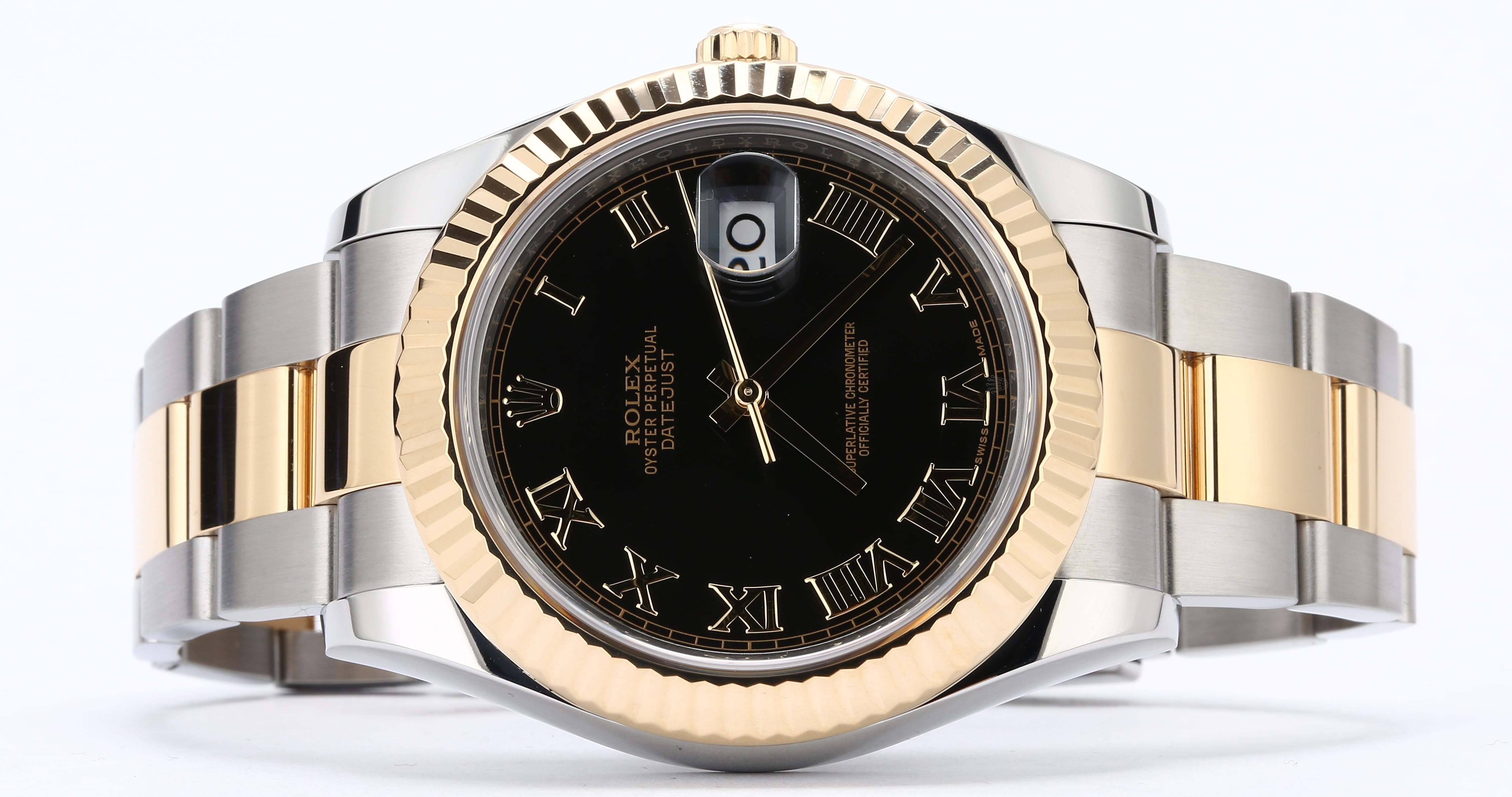 datejust two tone black dial