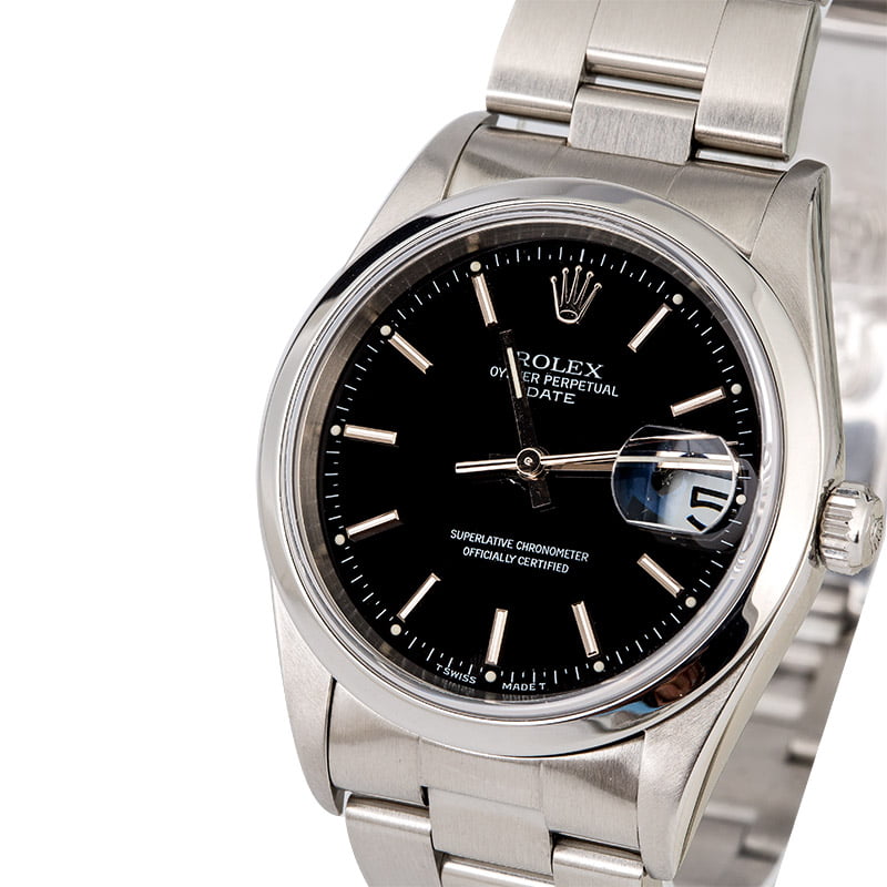 Rolex Date 15200 Steel Oyster Black Dial