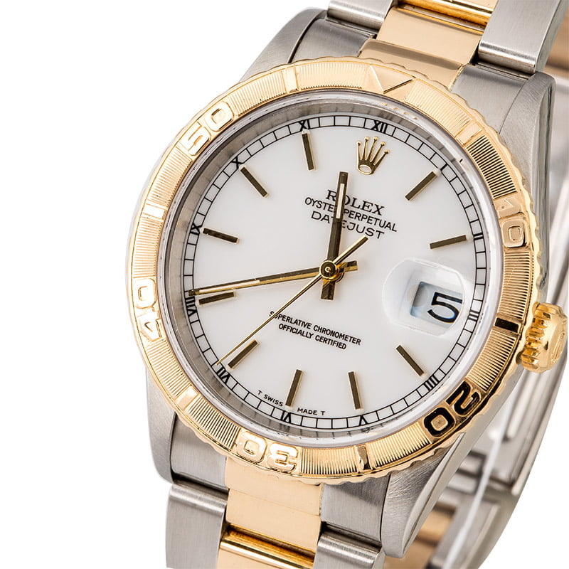 Rolex Datejust Turn-O-Graph 16263 White Index Dial