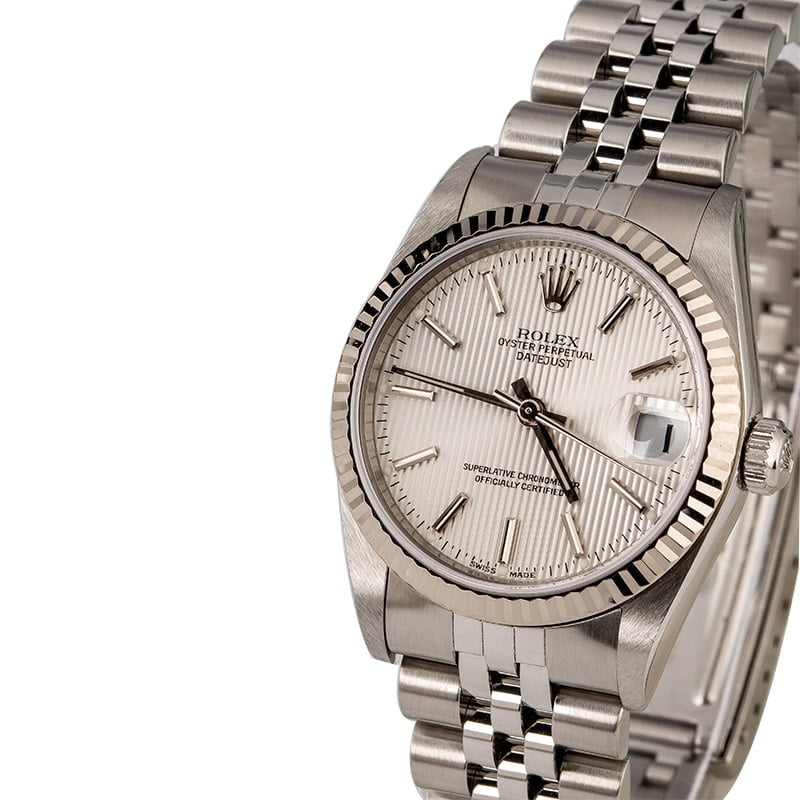 Rolex Datejust 78274 Silver Tapestry Dial 31MM