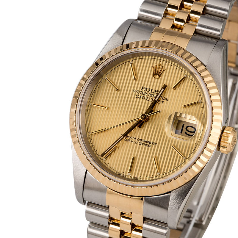 PreOwned Rolex Datejust 16233 Champagne Tapestry