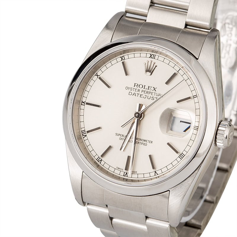Used Rolex Datejust 16200 Silver Dial Steel Oyster