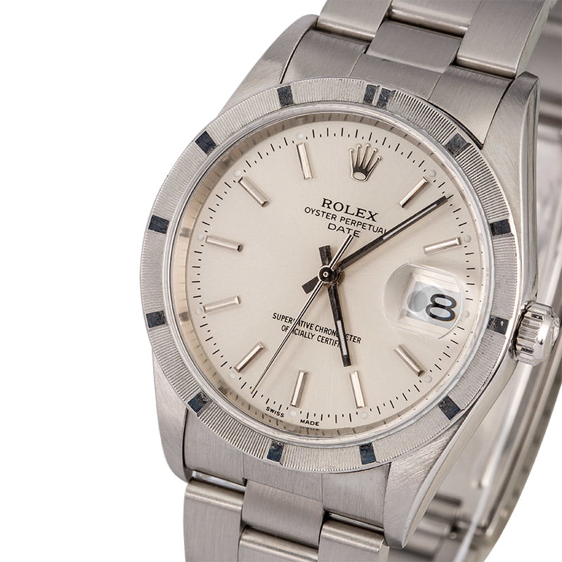 Used Rolex Date 15210 Silver Dial Steel Oyster