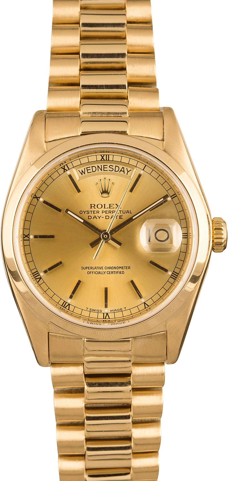 Rolex President 18028 Champagne Index Dial