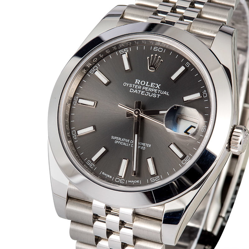 Used Rolex Datejust 126300 Rhodium Index Dial