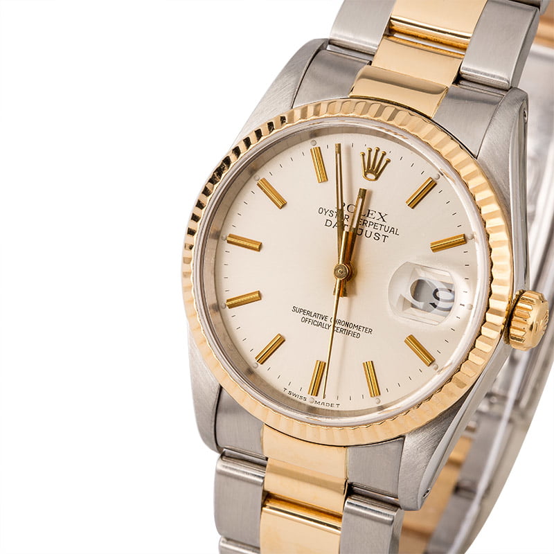Used Rolex Datejust 16233 Silver Dial Two Tone