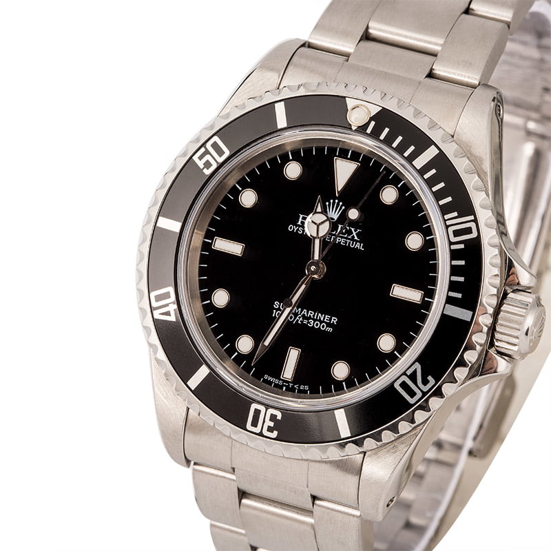 Pre Owned Rolex Submariner 14060 No Date Black Dial