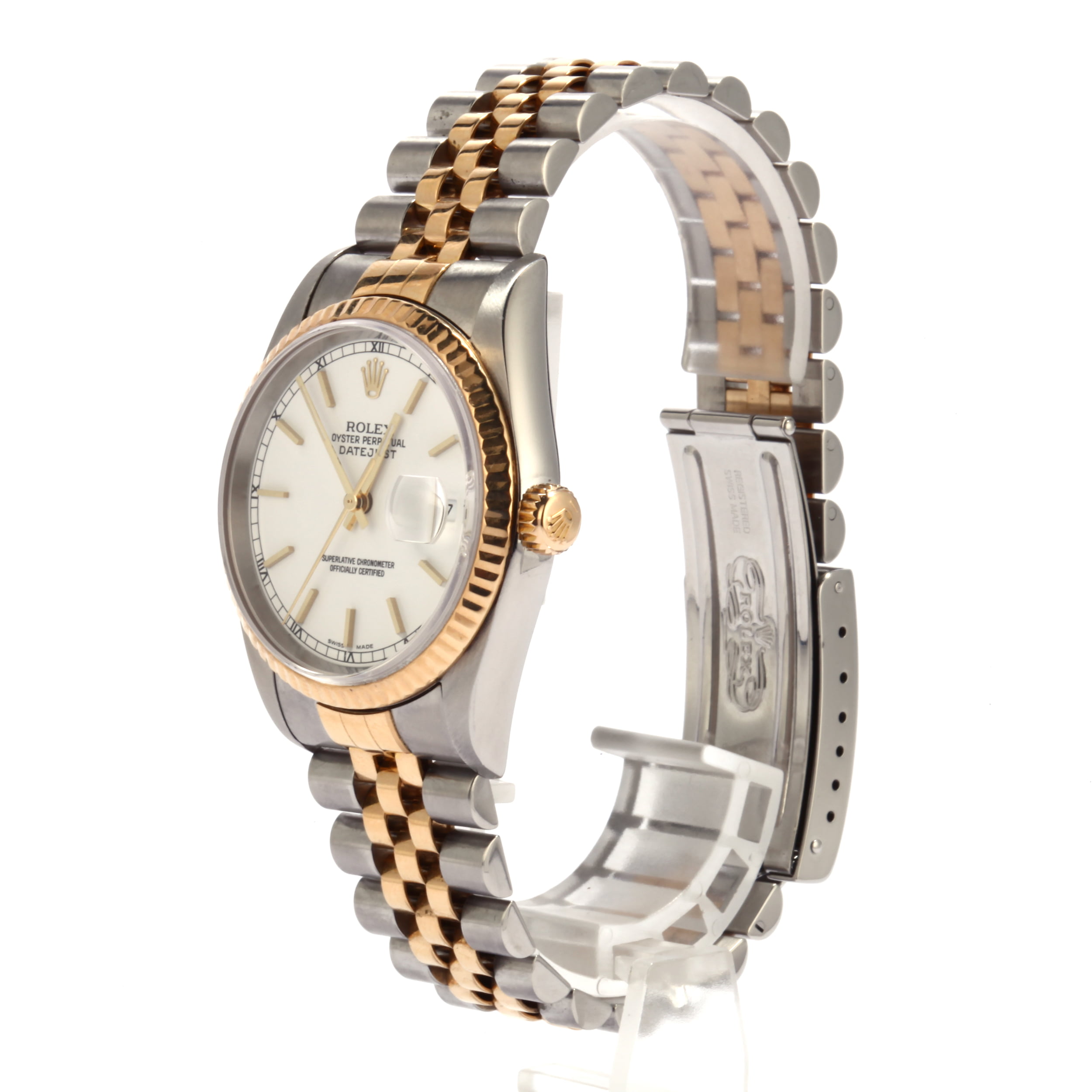 Used Rolex Datejust 16233 Two Tone White Index Dial