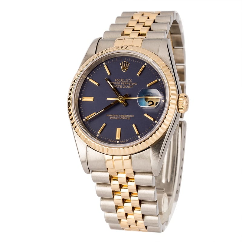 Rolex Datejust Two Tone 16233 Blue Dial