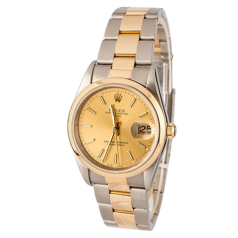 Pre Owned Rolex Date 15203 Champagne Dial
