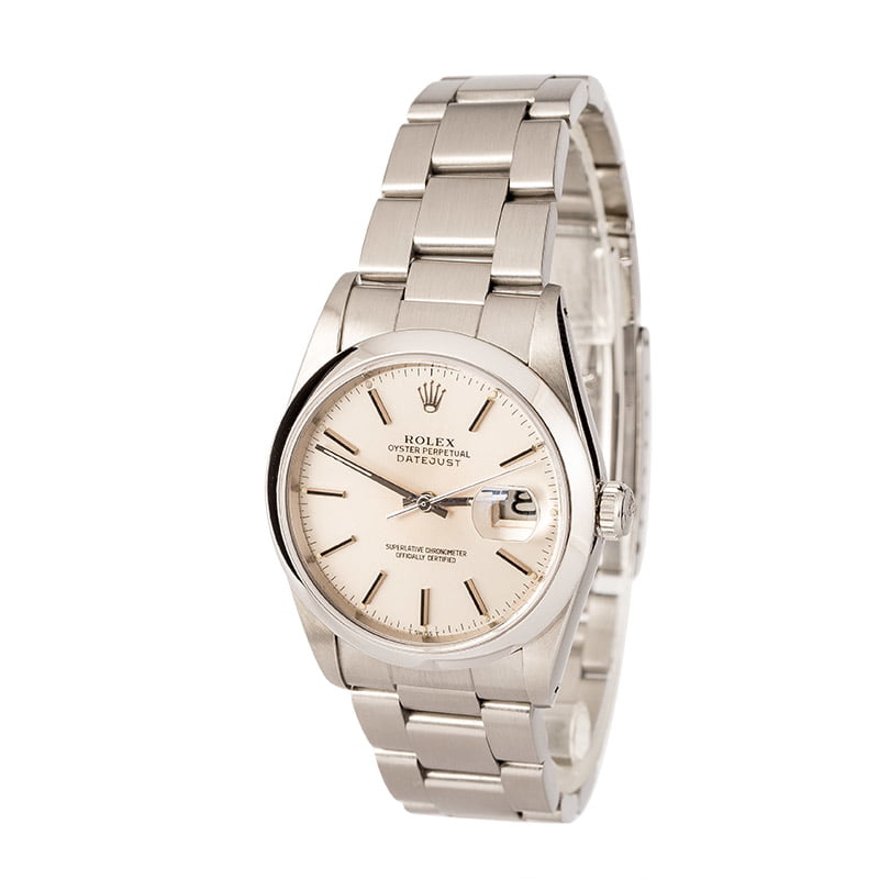 Pre-Owned Rolex Datejust 16200 Silver Index Dial
