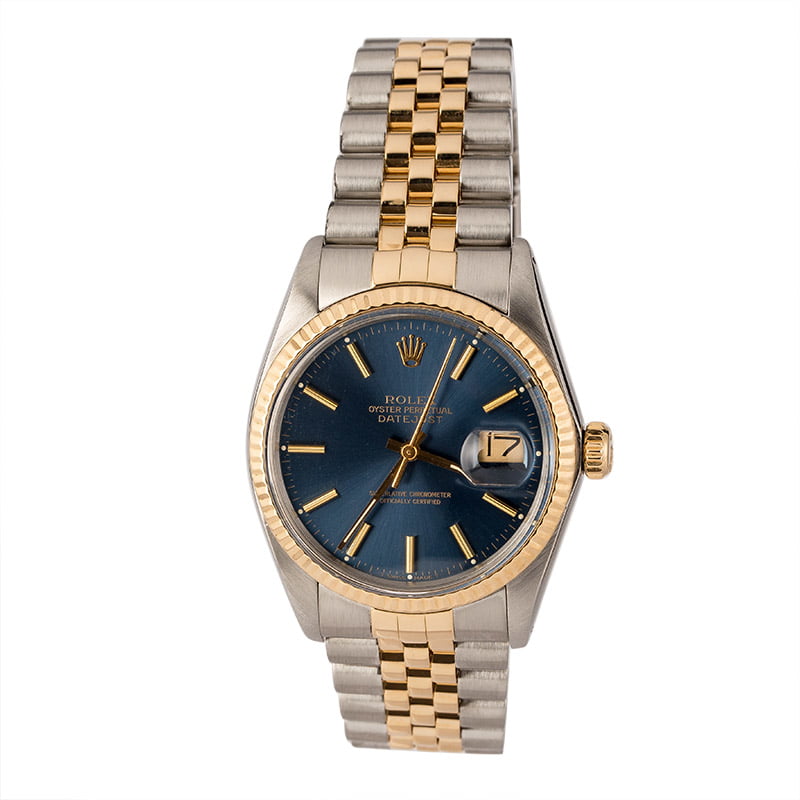 Rolex Datejust Blue Dial 16013 Two Tone Jubilee
