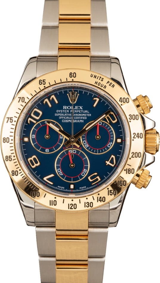 rolex daytona 2 tone blue dial