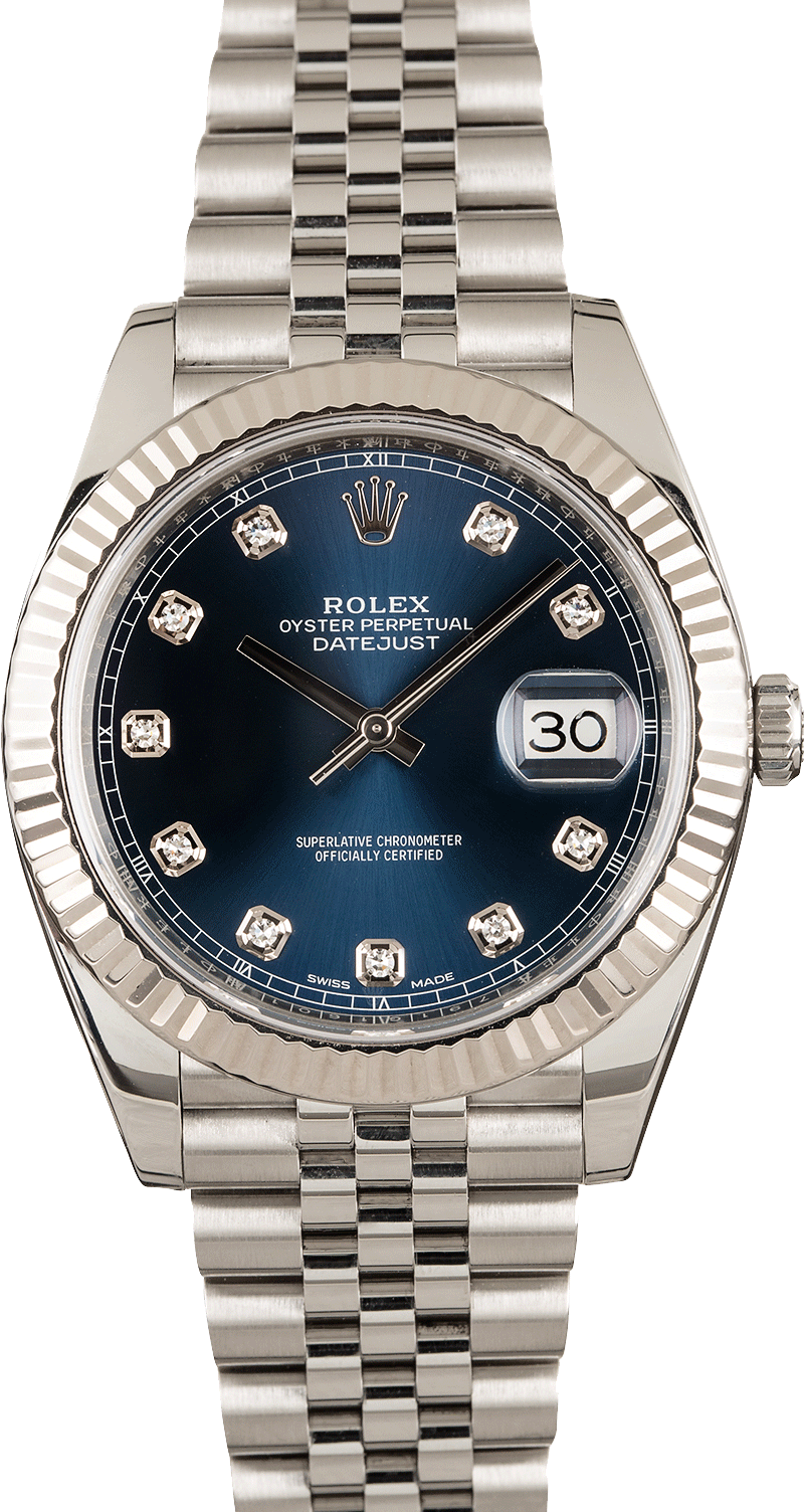 rolex oyster perpetual datejust blue diamond