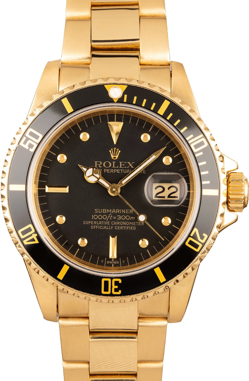 used 18k gold rolex submariner