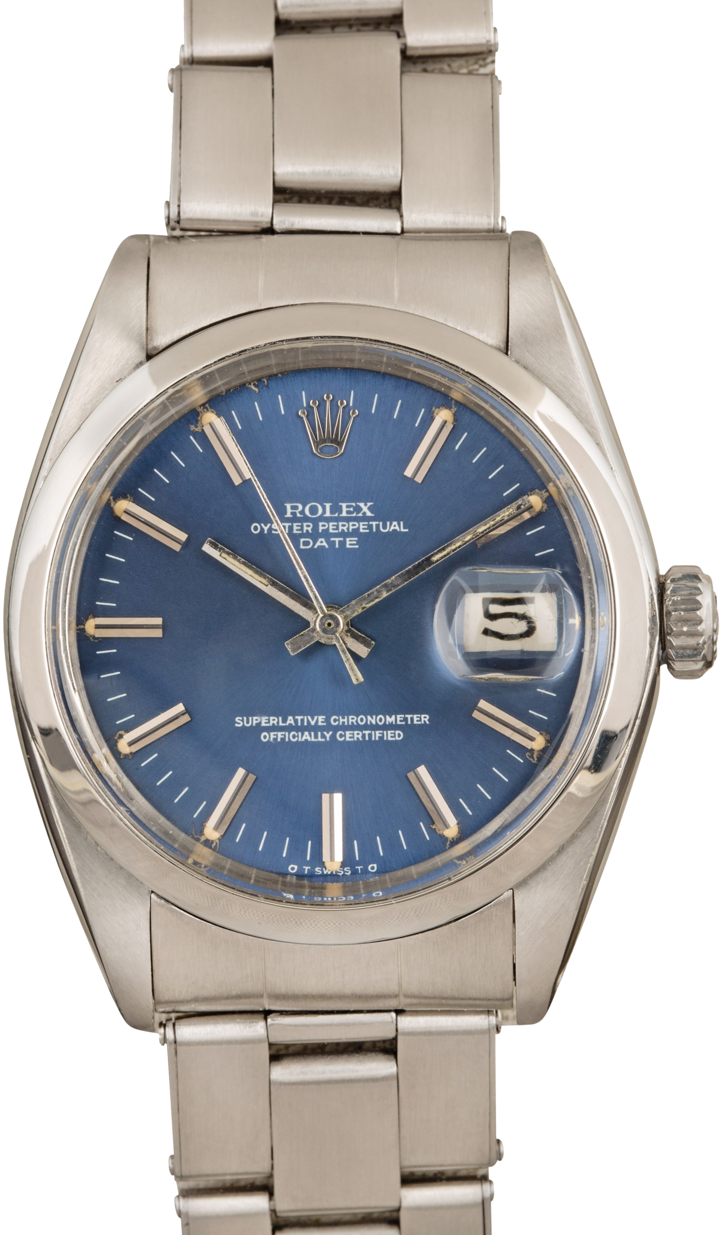 rolex mens oyster perpetual date blue dial