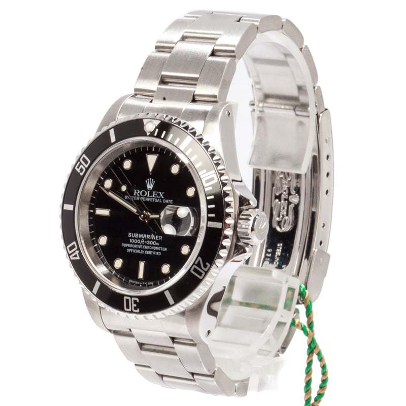 PreOwned Rolex Submariner 16610 Steel Dive Watch