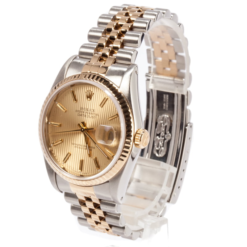 Used Rolex Datejust 16233 Champagne Tapestry Index Dial