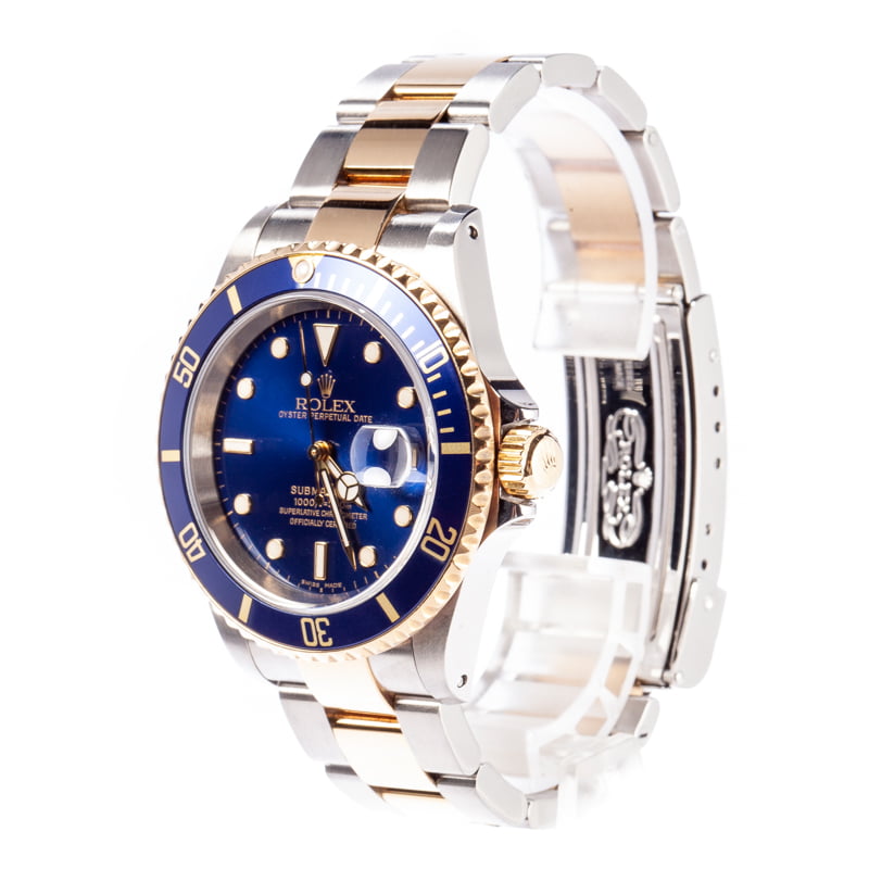 Blue Rolex Submariner 16613 Two Tone Oyster