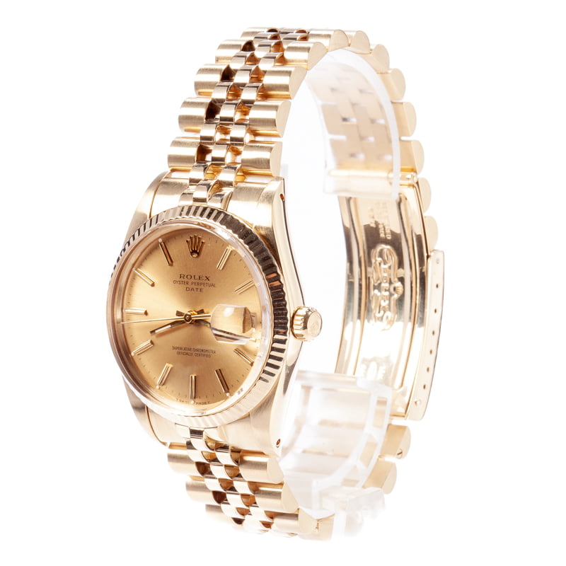 Pre Owned Rolex Date 15037 Yellow Gold Jubilee