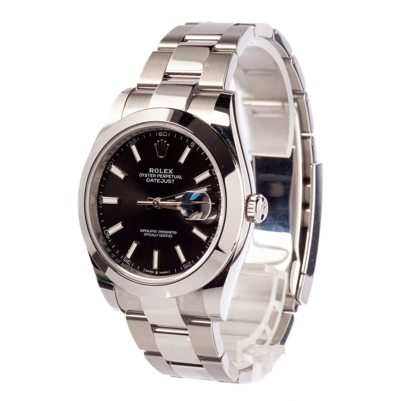 Pre Owned Rolex Datejust 126300 Black Dial