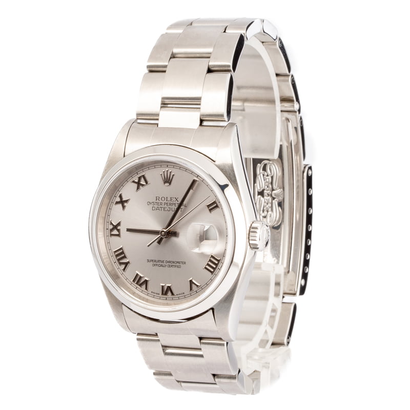 Pre-Owned Rolex Datejust 16200 Roman Silver Dial