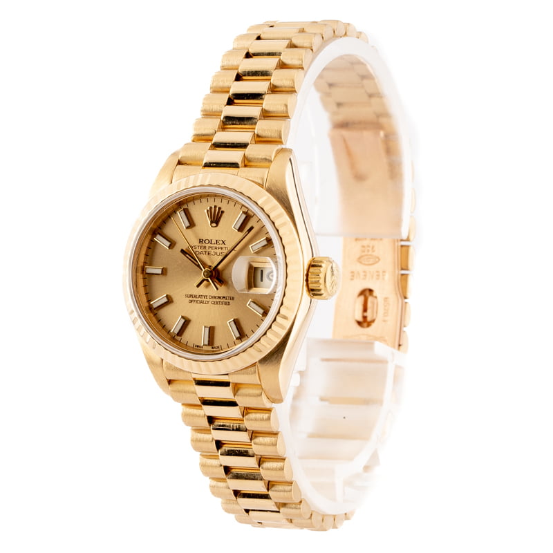 Pre-Owned Ladies Rolex President 69178 18k Yellow Gold