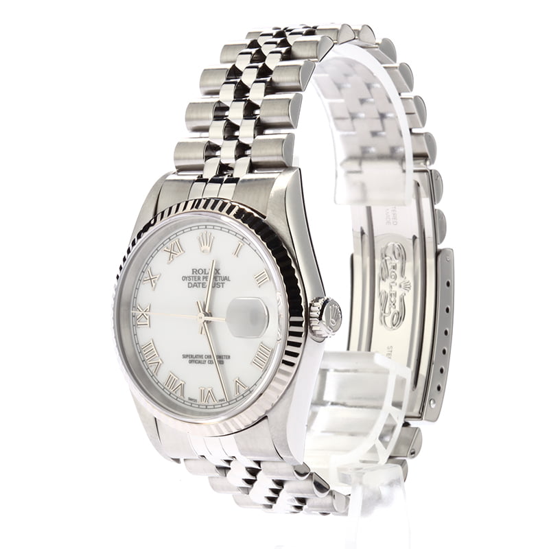 Pre Owned Rolex Datejust 16234 White Roman Dial
