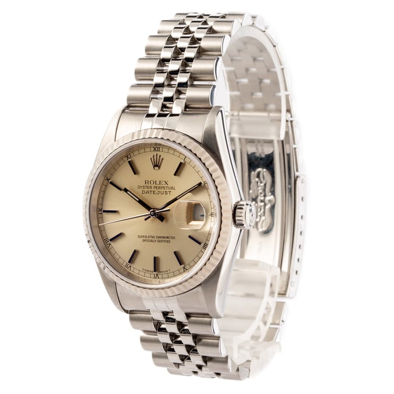 Pre-Owned Rolex Datejust 16234 Silver Index Dial