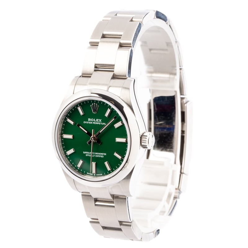 Ladies Rolex Oyster Perpetual 277200 Green Dial