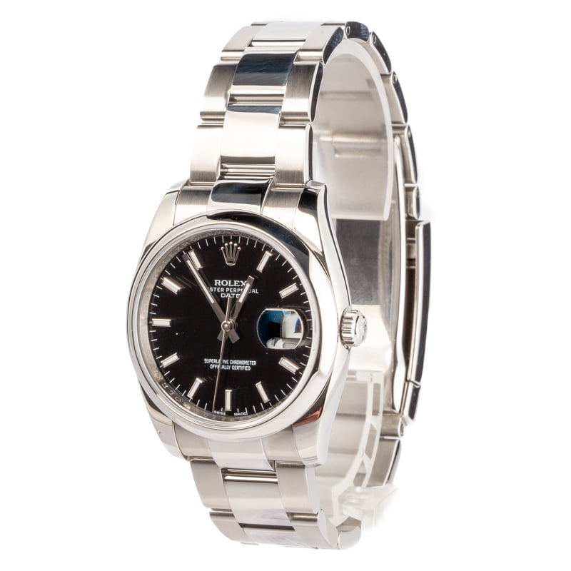 Rolex Date 115200 Black Dial