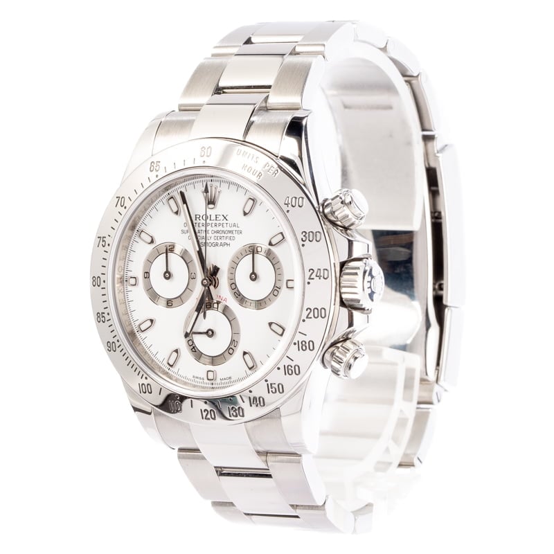 Rolex Daytona 116520 White Dial with Steel Oyster