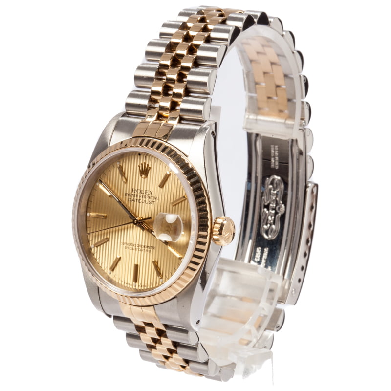Men's Rolex Datejust 16233 Champagne Tapestry Dial