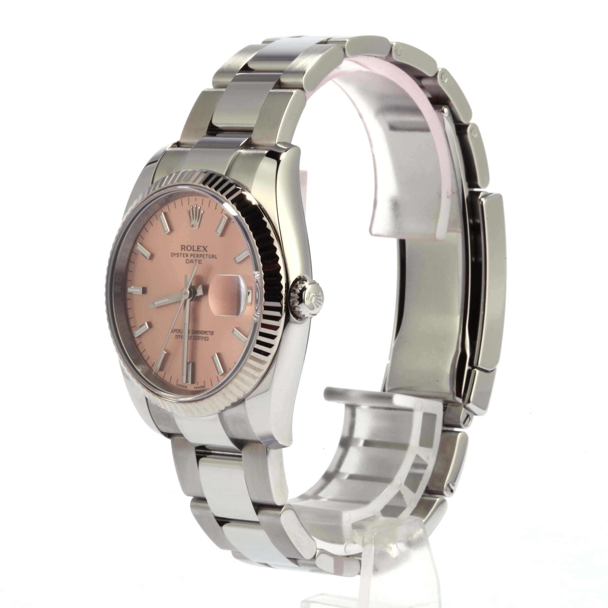 Pre Owned Rolex Date 115234 Pink Index Dial