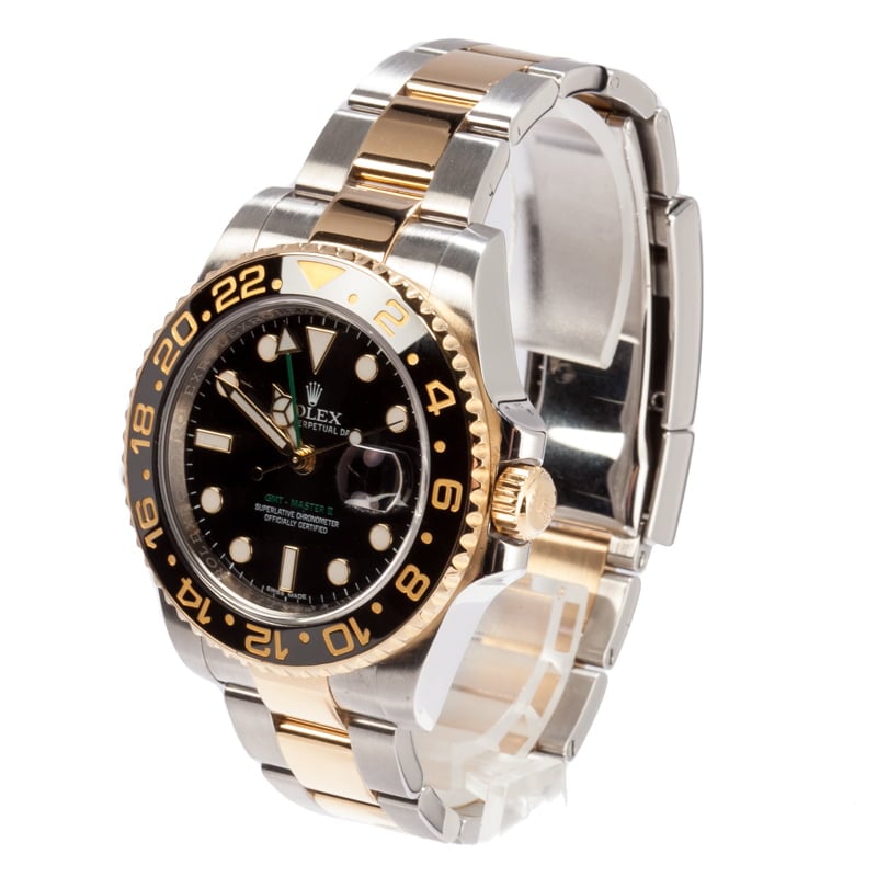 GMT Master II Rolex Steel and Gold 116713 Black
