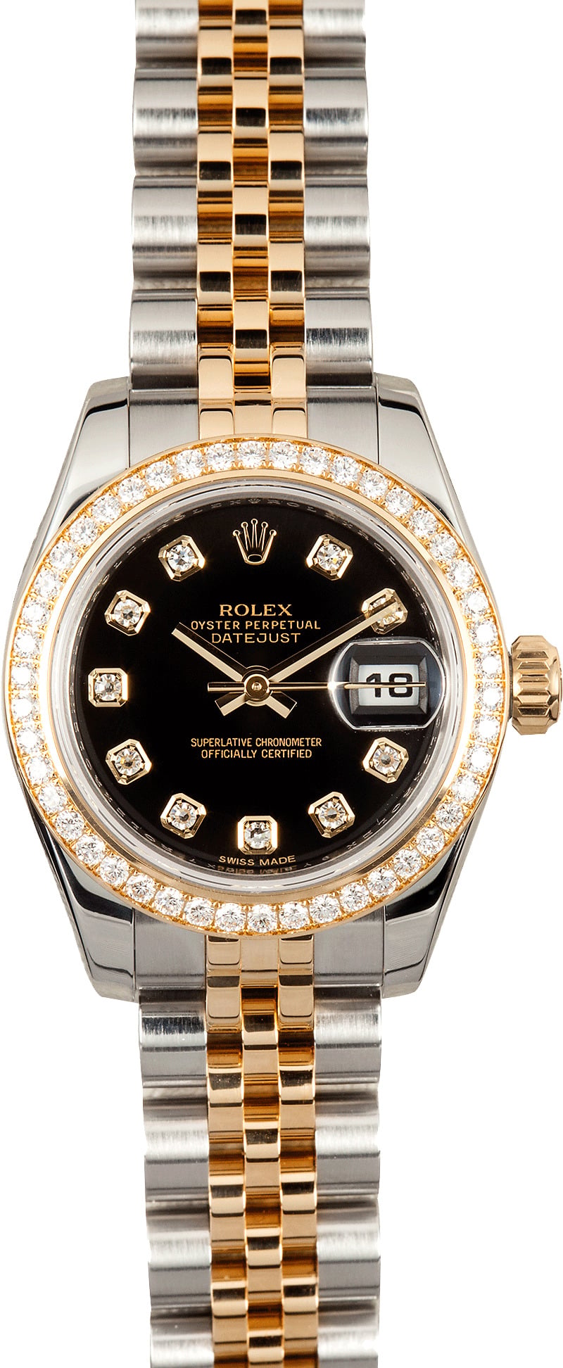 Ladies Diamond Rolex Datejust 179383 - 100% Authentic Rolex