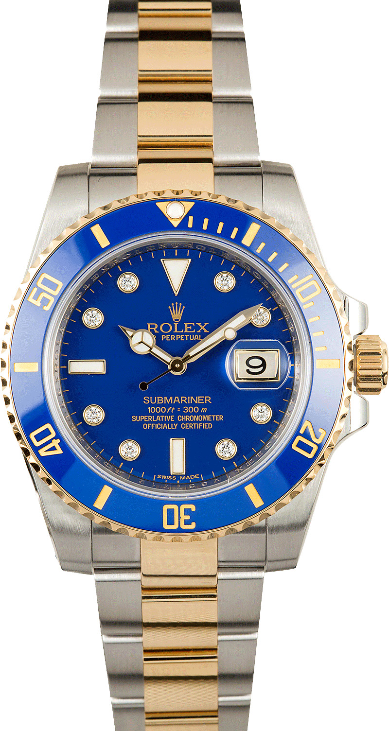 rolex submariner blue diamond dial