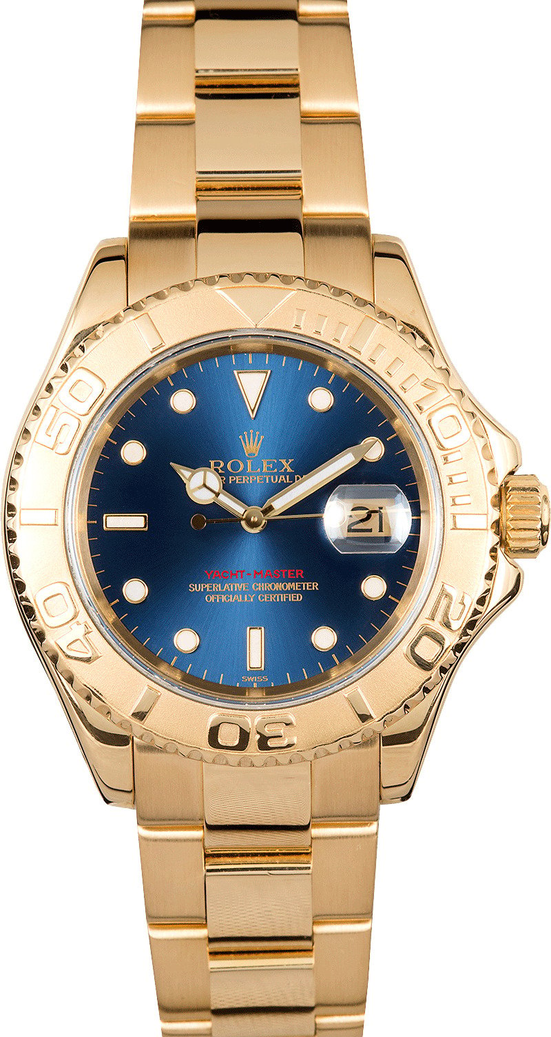 yachtmaster gold blue dial