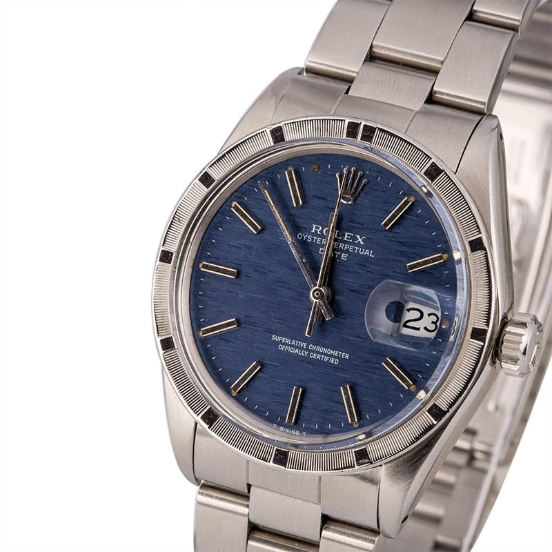 Pre-Owned Rolex Date 1501 Blue Textured Dial
