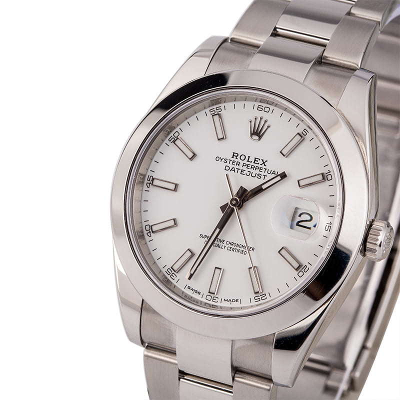 Pre-Owned Rolex Datejust 41 Ref 126300 White Dial T