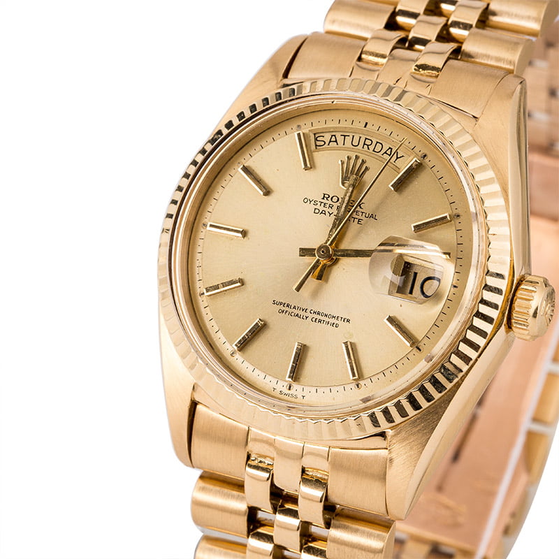 Pre-Owned Rolex Day Date 1803 Champagne 'Pie Pan' Dial